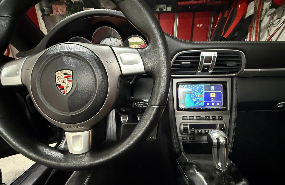 Finished Kenwood CarPlay head unit fitted in a Porsche 911 dashboard